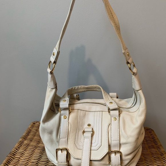 White leather slouch hobo purse - Picture 3 of 14
